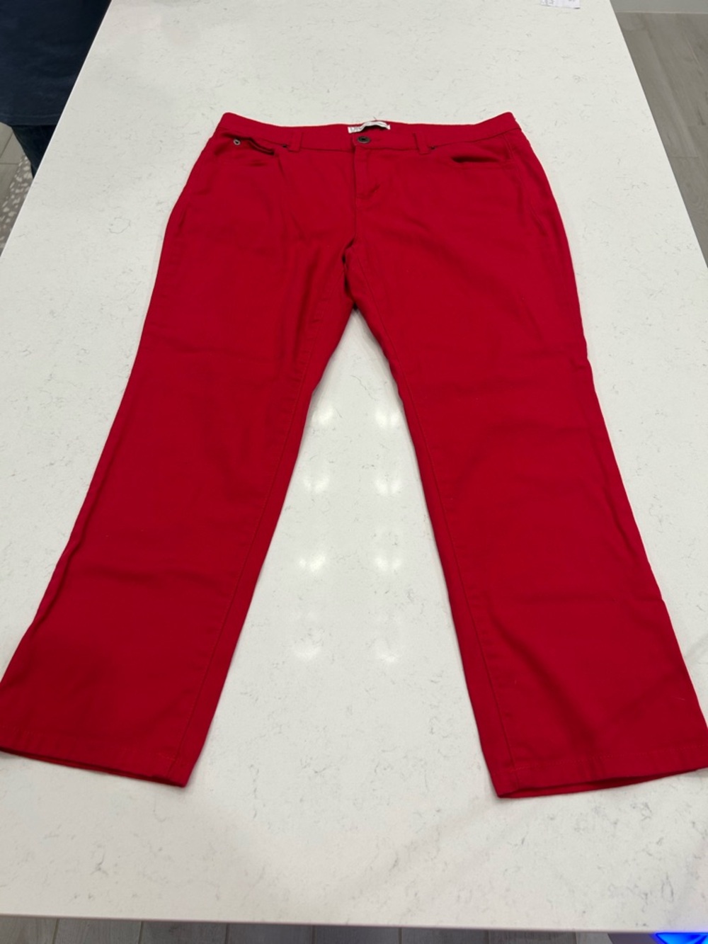 French Connection Red Straight-Leg Chinos